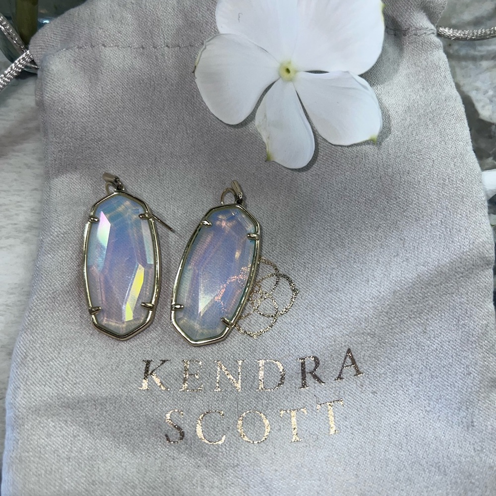 Kendra Scott Gold Earrings with Iridescent Stones